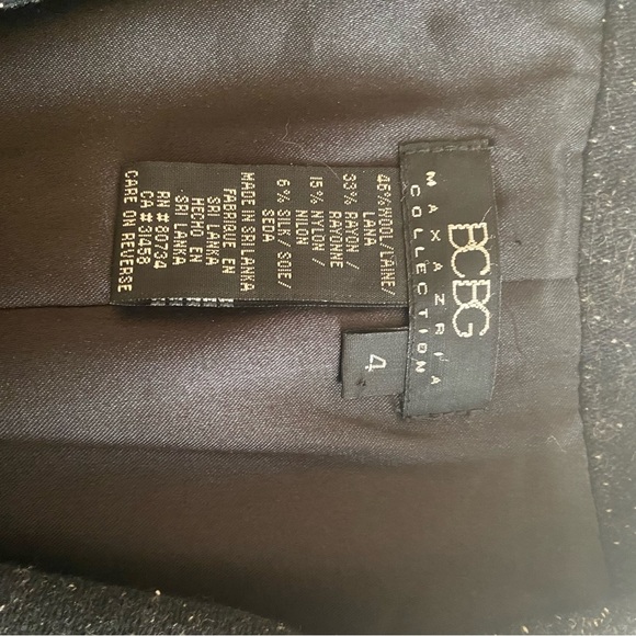 BCBG Black Blazer Jacket with White Speckling Career Office sz 4 - Picture 8 of 8